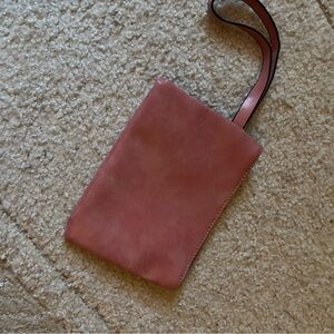 Pink Leather Wristlet